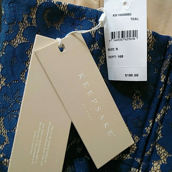 NWT Revolve KEEPSAKE the Label Every Way Lace Dress Blue Strapless S - Picture 8 of 8